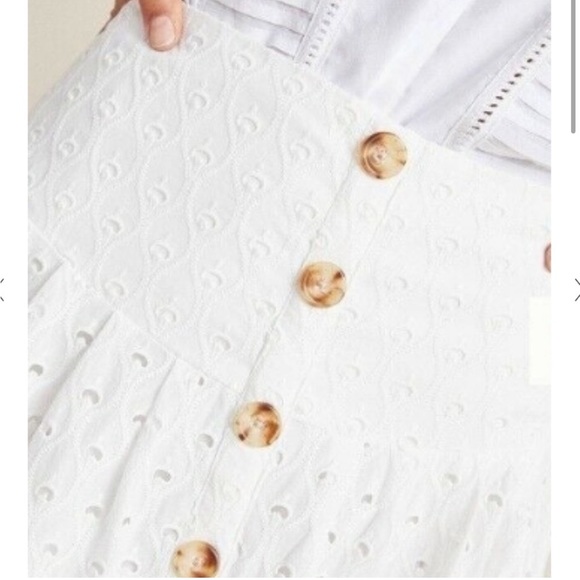 Anthropologie Maeve Vanderbilt Eyelet Skirt White size 8 - Picture 2 of 6